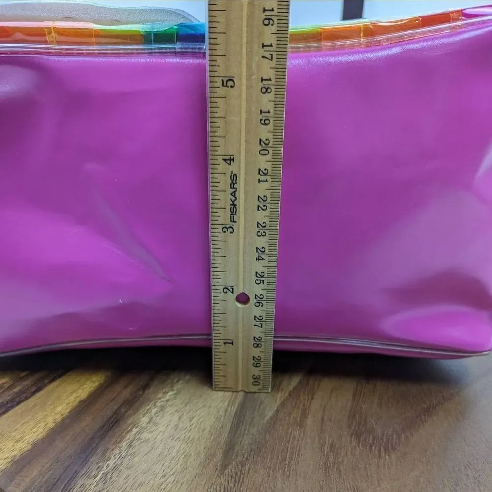 Barbie Kids Rainbow Cloud Play Purse  Zip Closure Fun Clear Pink